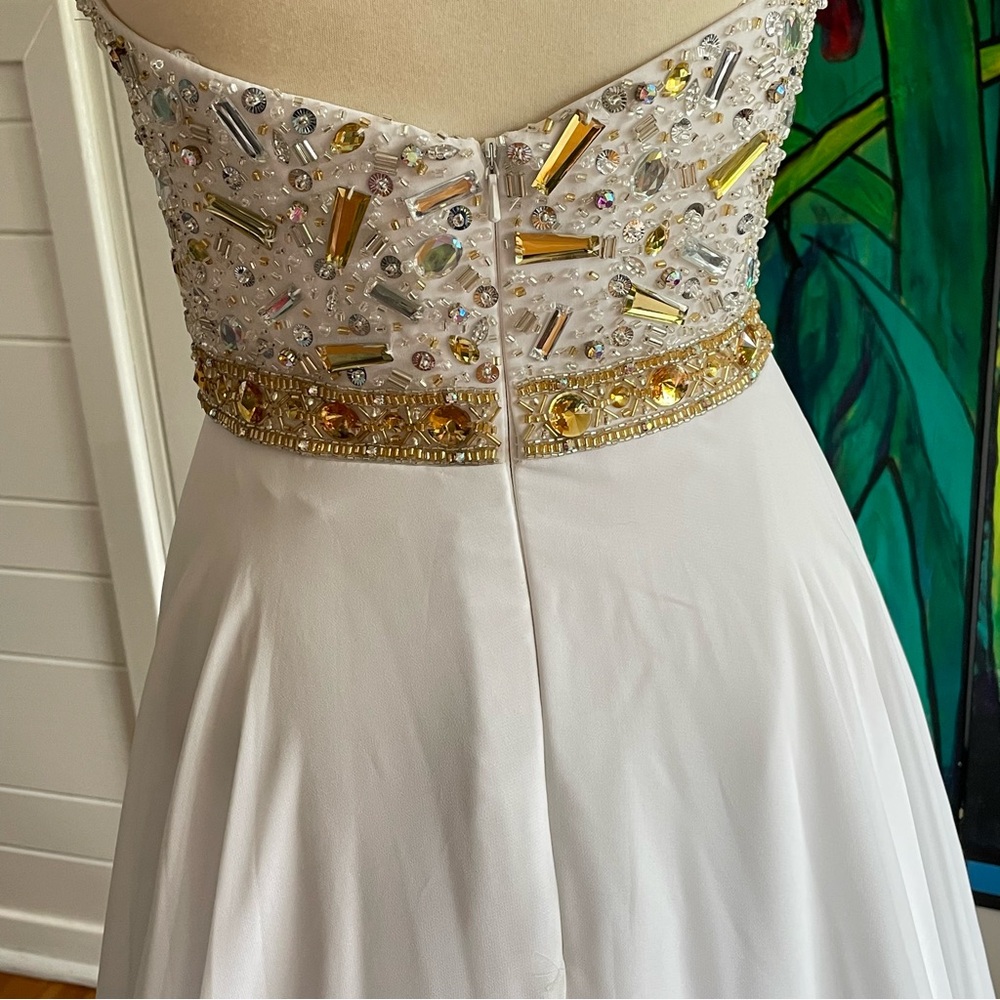 Strapless Wedding Dress Evening Formal Gown Holiday Party Prom Bridal Bride - Picture 5 of 13